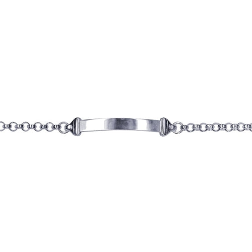 Sterling Silver Round Belcher ID Bracelet - 19cm