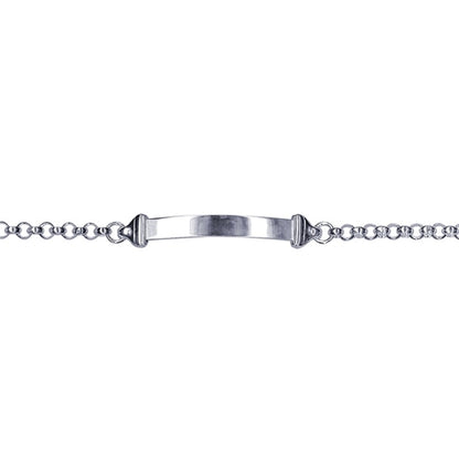 Sterling Silver Round Belcher ID Bracelet - 19cm