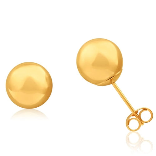 9ct Gold 10mm Ball Stud Earrings