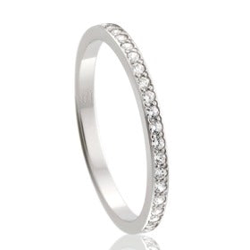 'Peter W Beck' 9ct White Gold Diamond Set Ring - Size M