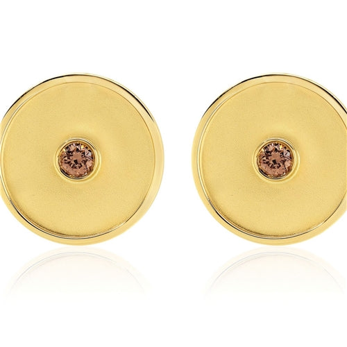9ct Gold Satin Disk ACD Earrings