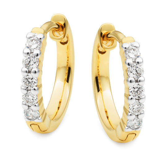 9ct Gold Lab Grown Diamond Huggie Earrings