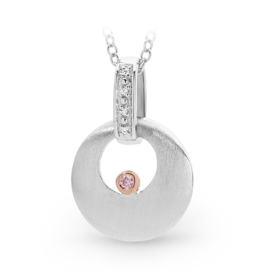 Pink Caviar 9ct White/Rose Gold Dome Pendant