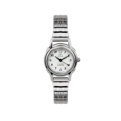 ADINA Ladies NK16 Flex Band Watch - Silver/White