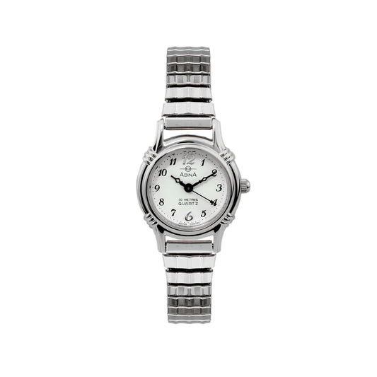 ADINA Ladies NK16 Flex Band Watch - Silver/White