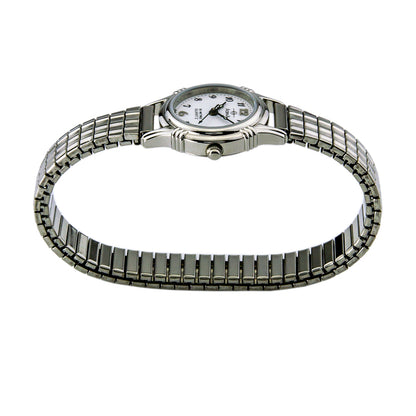 ADINA Ladies NK16 Flex Band Watch - Silver/White