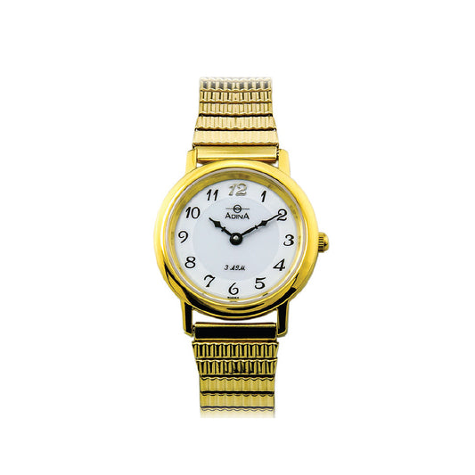 ADINA Ladies NK40 Flex Band Watch - Gold/White