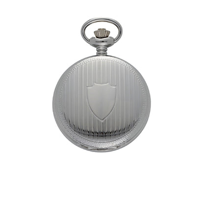 ADINA Kensington Silver Mechanical Pocket Watch with Chain and Box