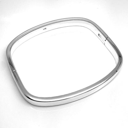 LOONA Sterling Silver Rectangular Hinged Bangle