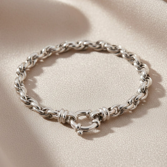 Australian Made Sterling Silver Wheat Link Bracelet with Bolt Ring Clasp