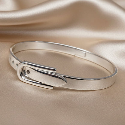 Sterling Silver Hinged Belt Buckle Bangle