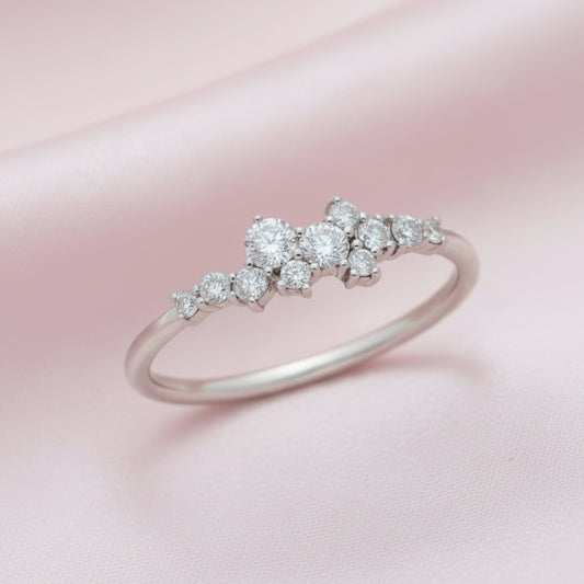 9ct White Gold Lab Grown Diamond Celebration Ring - Size O