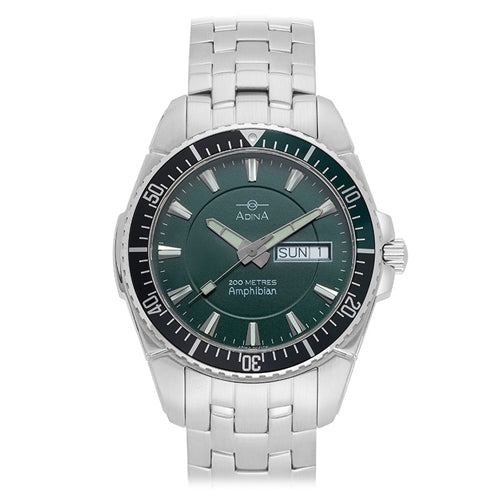 ADINA NK167 Amphibian Green/Black Dive Watch Bracelet Band
