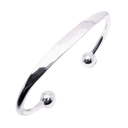 LOONA Sterling Silver Hammered Plate Cuff Bangle