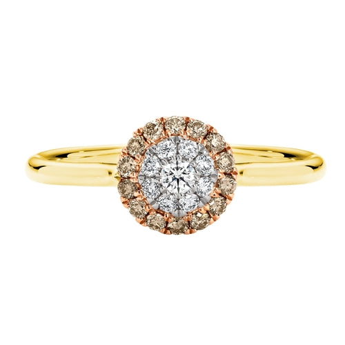 9ct Gold 'Neptune' Australian Chocolate Diamond Ring - Size J