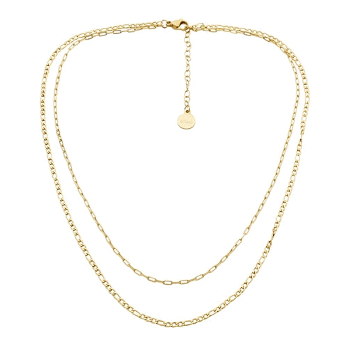 Ellani Stainless Steel Double Chain - Gold
