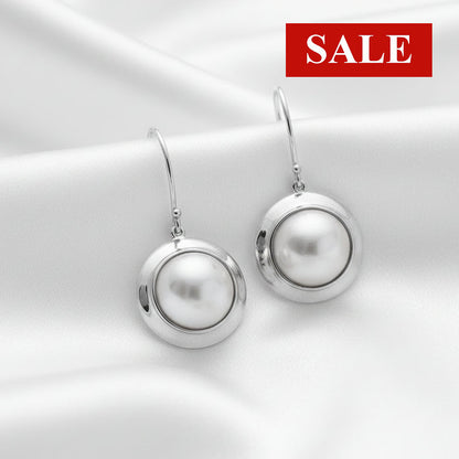 CLEARANCE Sterling Silver Mystic Mabe Pearl Drop Earrings RRP $419