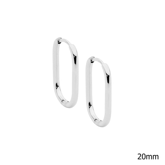 Ellani Stainless Steel 20mm Huggie Earrings