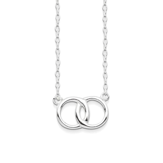 Sterling Silver 2 Rings of Friendship Necklace
